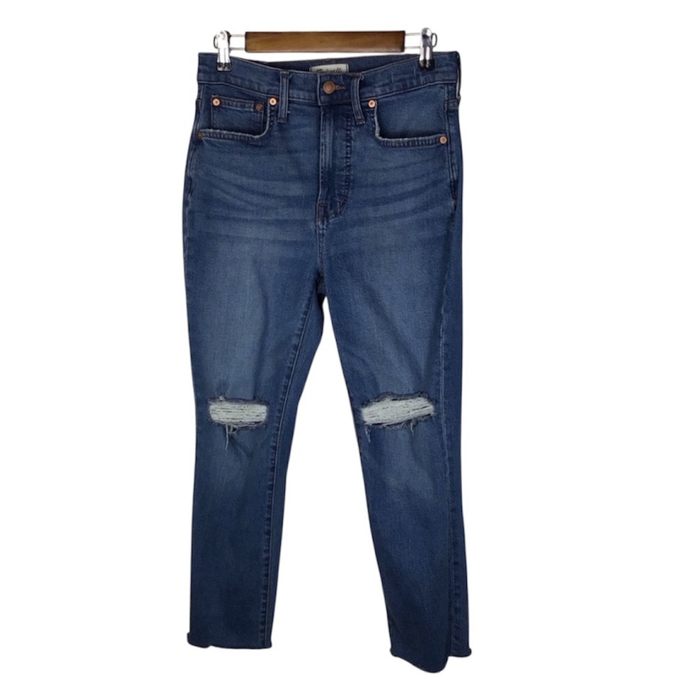 The Perfect Vintage Crop Jean in Gooding Wash: Knee-Rip Edition Size 27.